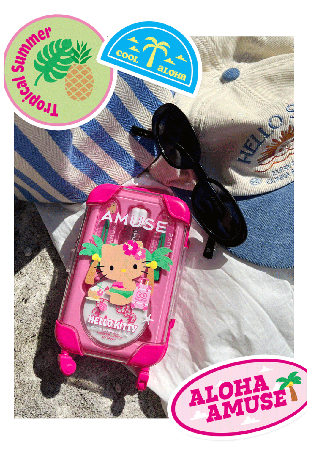 帶妳奔向熱帶假期🌴AMUSE × HelloKitty 🌺 聯名彩妝行李箱!