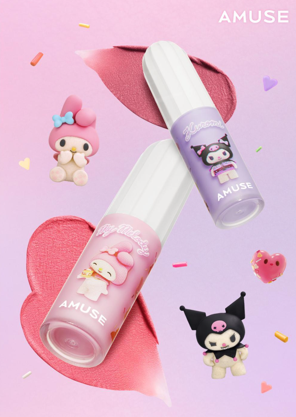 送掛套|AMUSEX MY MELODY & KUROMI 💜 Powder Velvet Tint 持久絲絨柔焦霧面唇釉