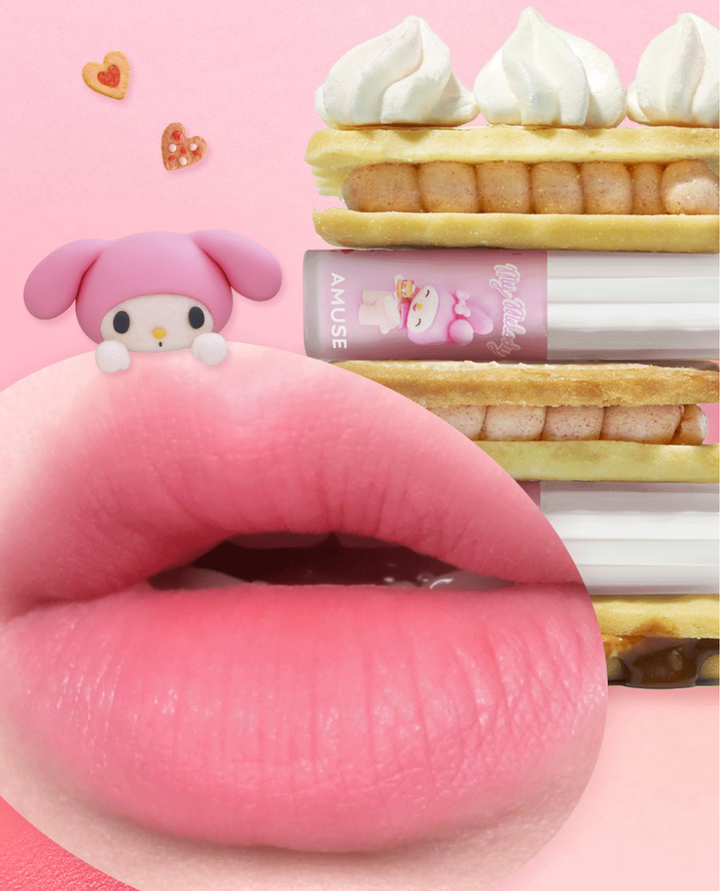 送掛套|AMUSEX MY MELODY & KUROMI 💜 Powder Velvet Tint 持久絲絨柔焦霧面唇釉