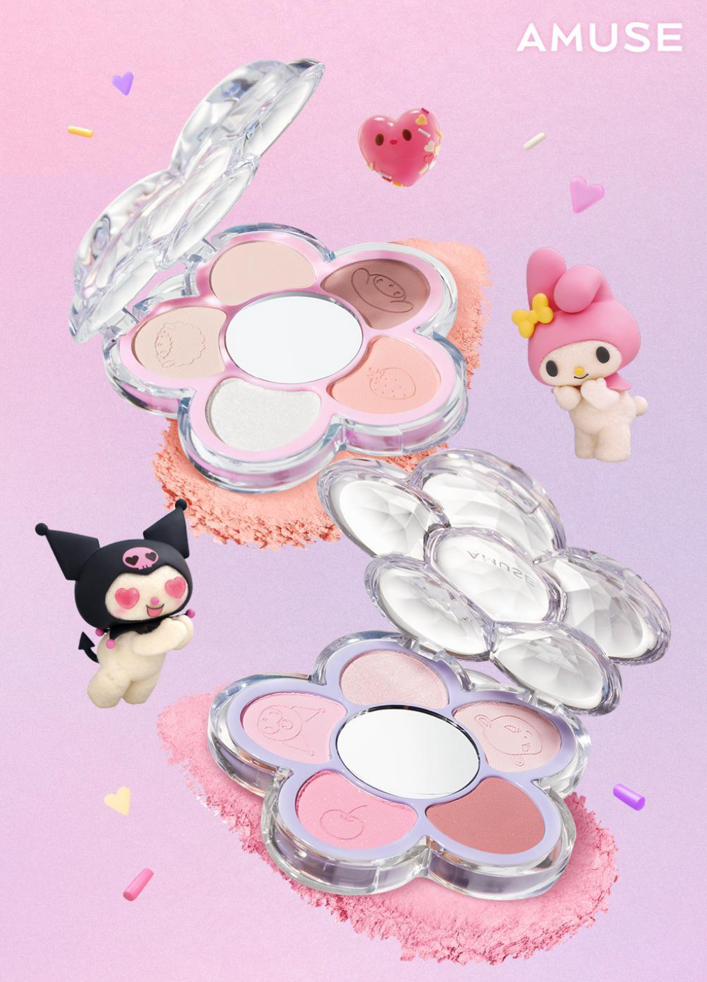 🌸 AMUSE X MY MELODY & KUROMI Flora Eye Palette 小雛菊5色眼影盤 🌸