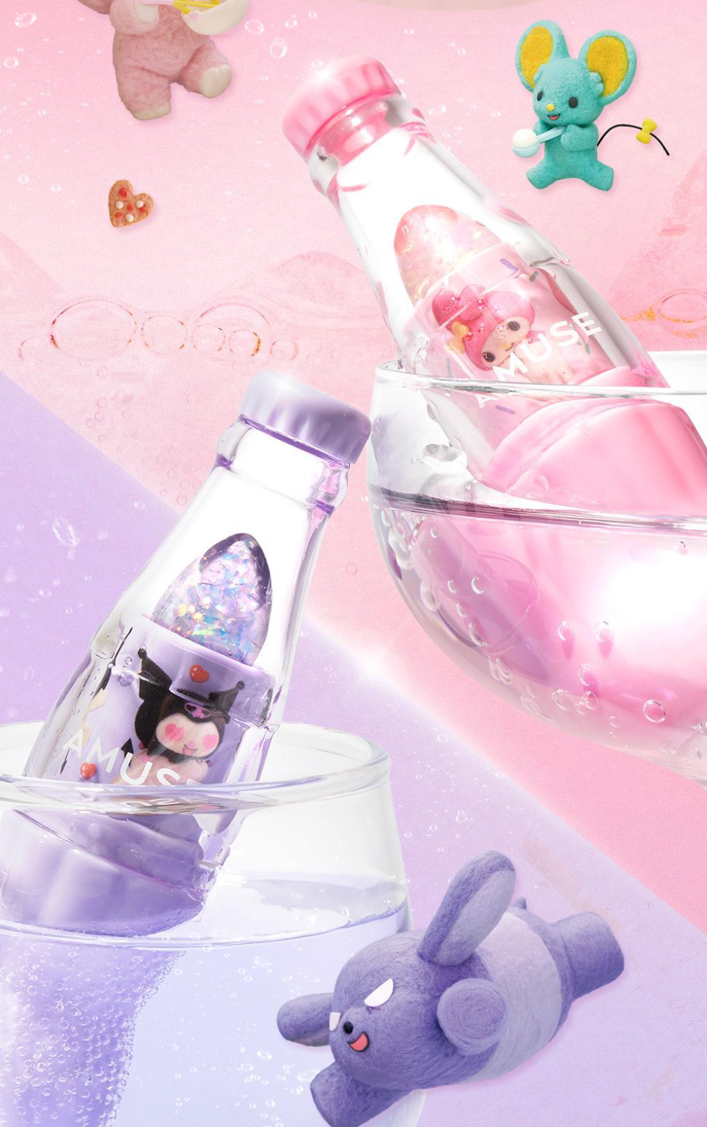 AMUSE X MY MELODY & KUROMI 🌸 SPARKLE SODA LIP BALM