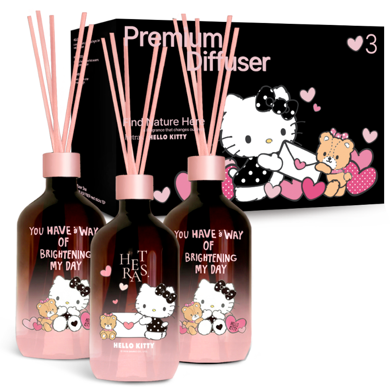 1套3支|hetras x 🖤Hello Kitty ✨限定擴香瓶禮盒組