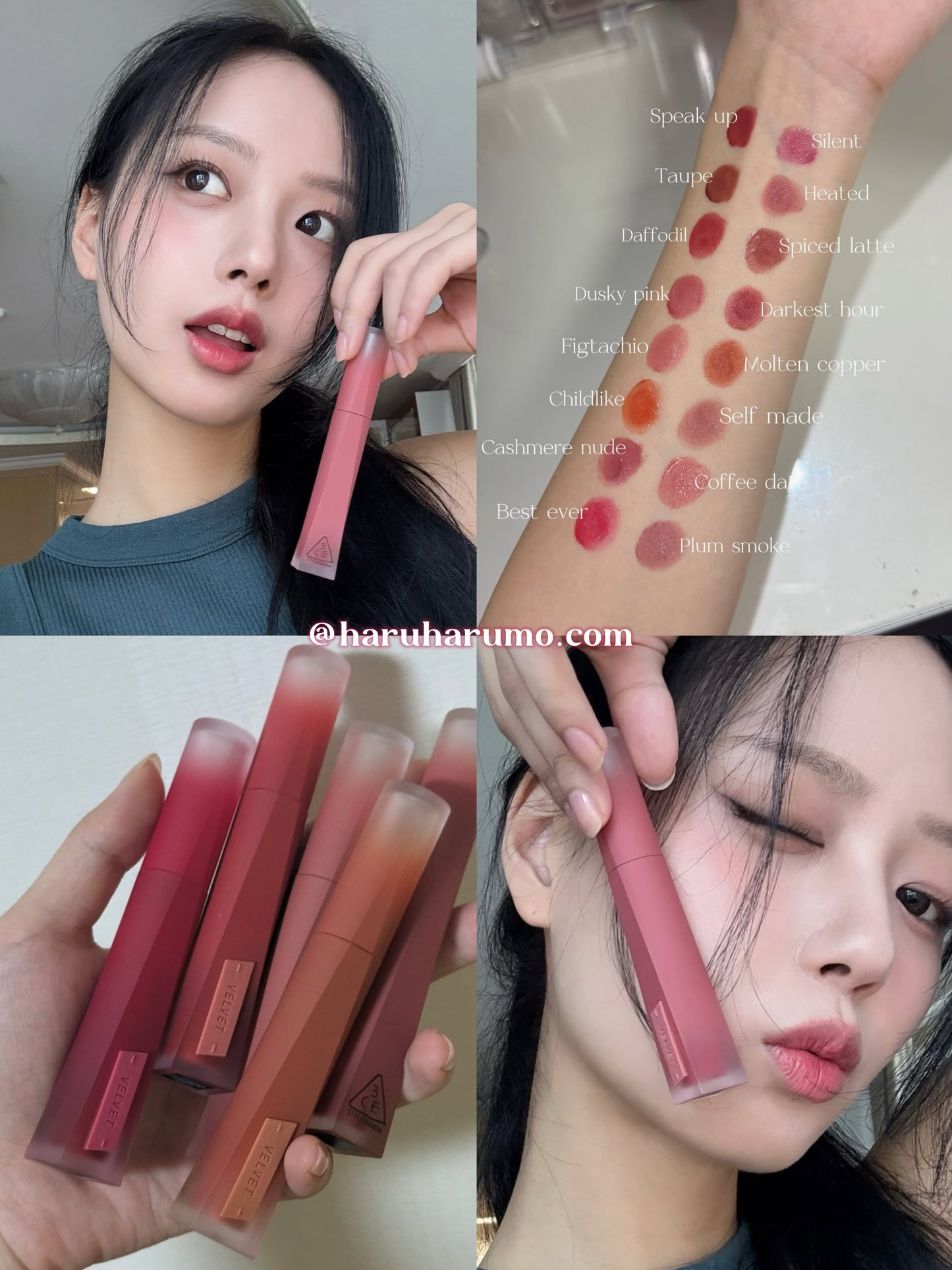 3CE 💗 Velvet Lip Tint Plush ✨ 絲絨霧面唇釉