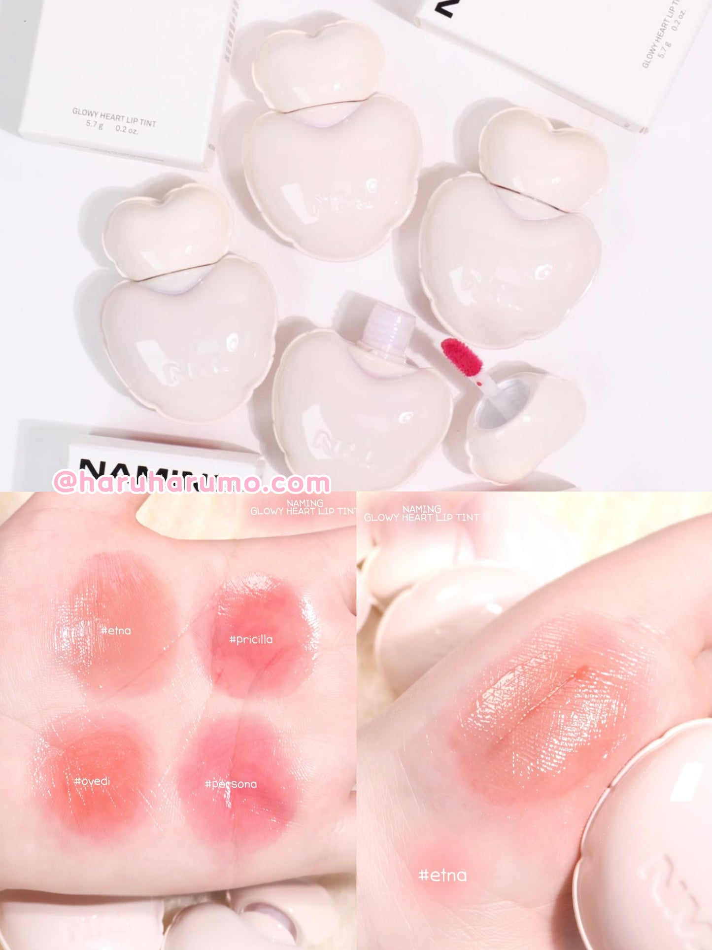 NAMING ✨GLOWY HEART LIP TINT 水光桃色唇釉 🍑