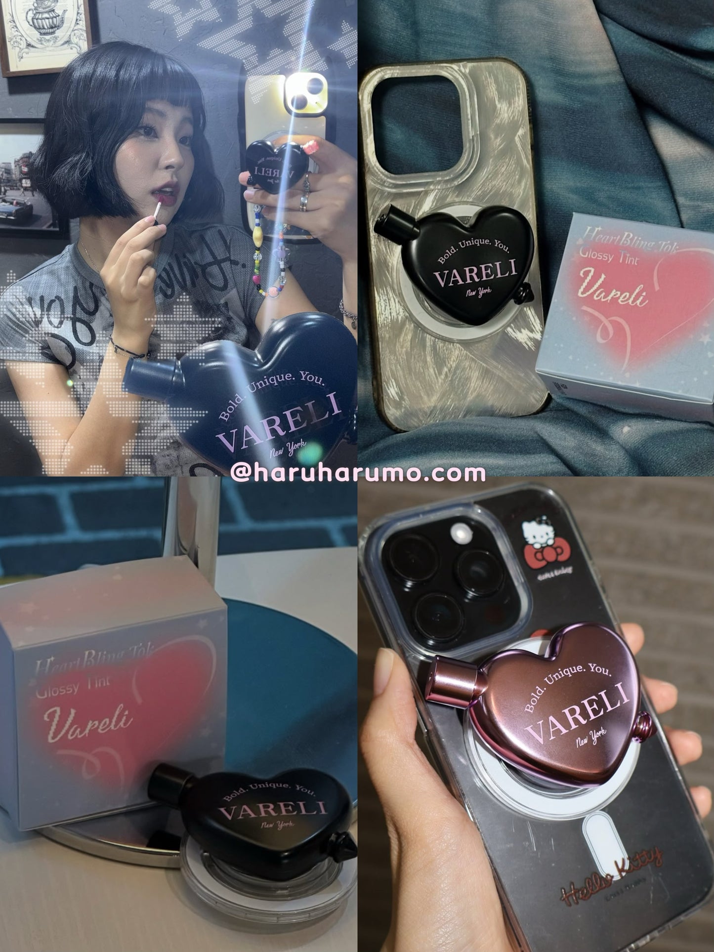 VARELI 💖 心形閃鑽手機殼唇釉 ✨
