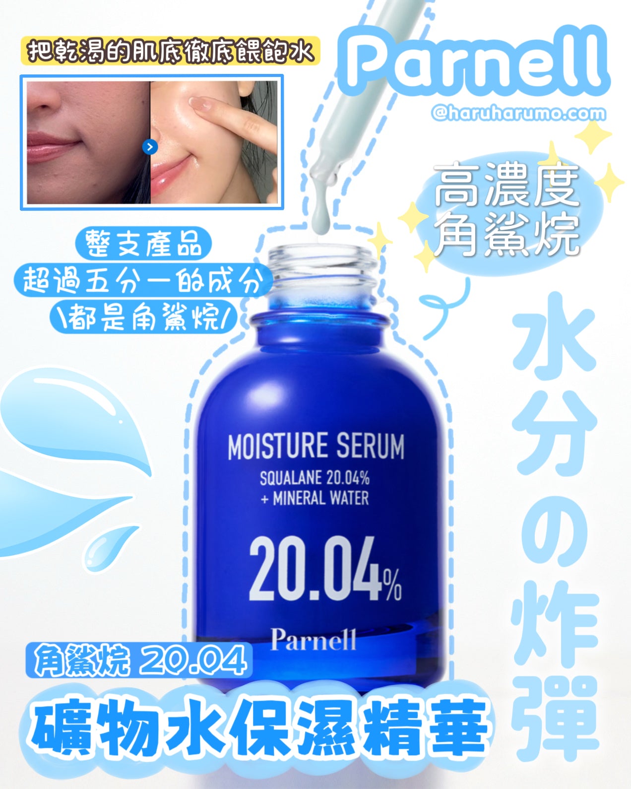 Parnell 💙 角鯊烷 20.04 礦物水保濕精華✨