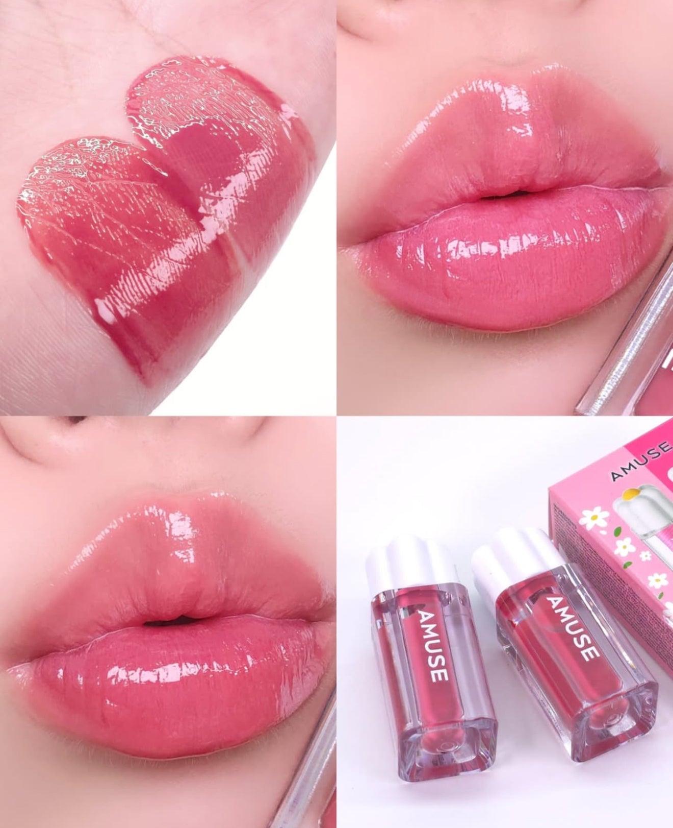 AMUSE 🌸 水光花瓣唇釉✨迷你版套裝