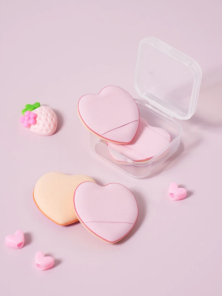 Daiso Korea 💖 可愛心形手指氣墊粉撲 4件套