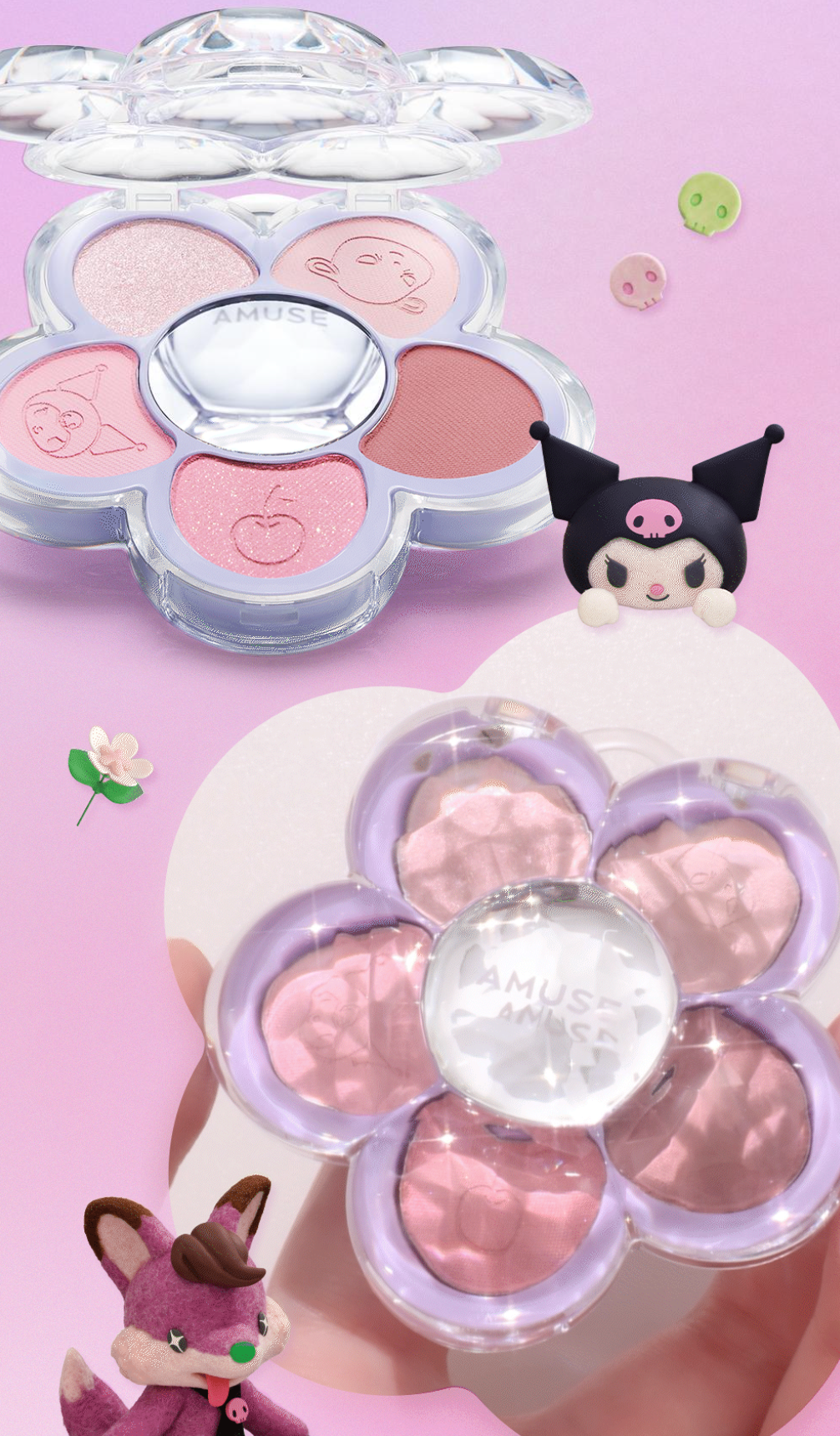 🌸 AMUSE X MY MELODY & KUROMI Flora Eye Palette 小雛菊5色眼影盤 🌸