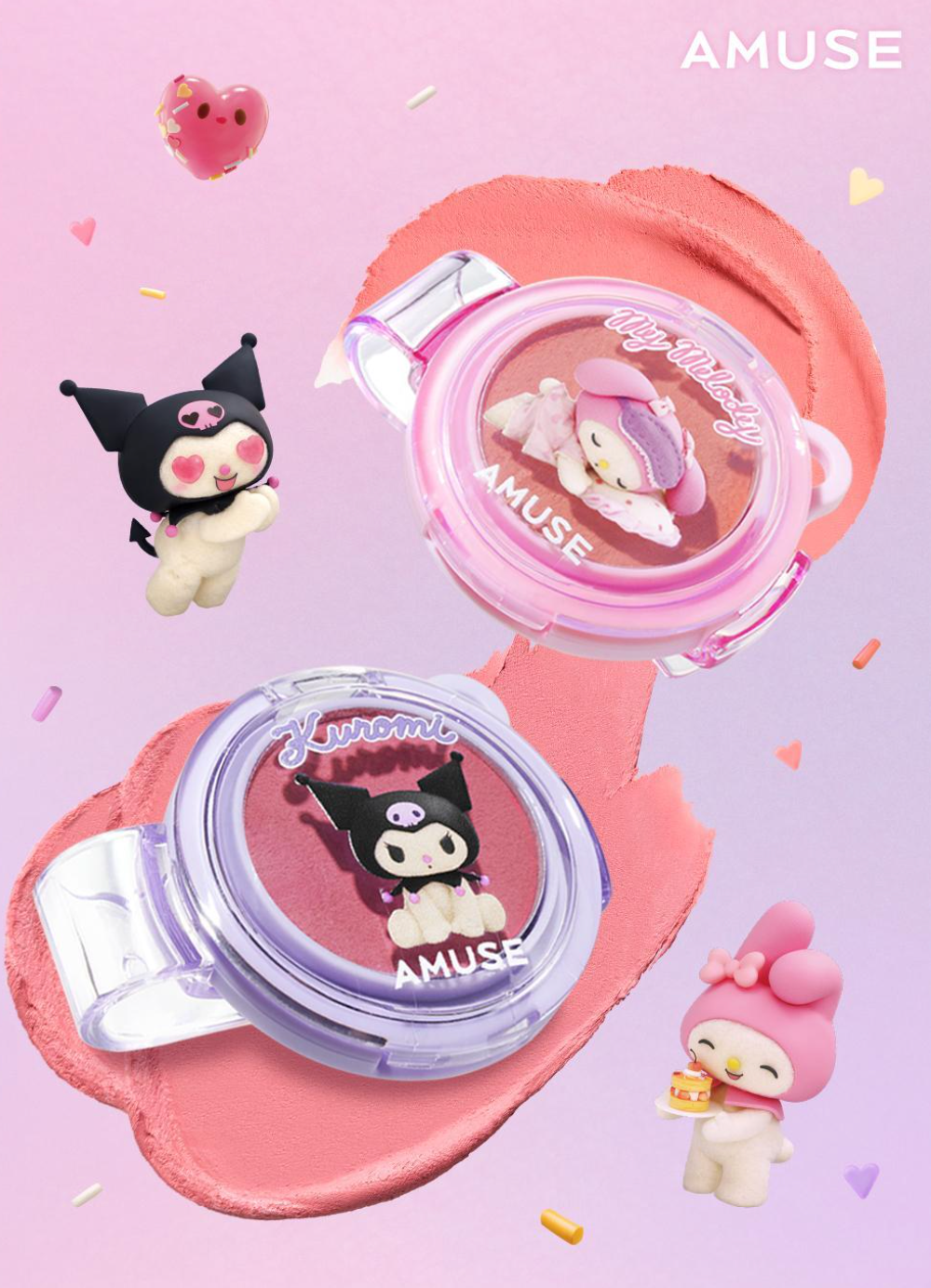 AMUSE X MY MELODY & KUROMI 🌸 Powder Lip & Cheek 胭脂唇頰兩用膏