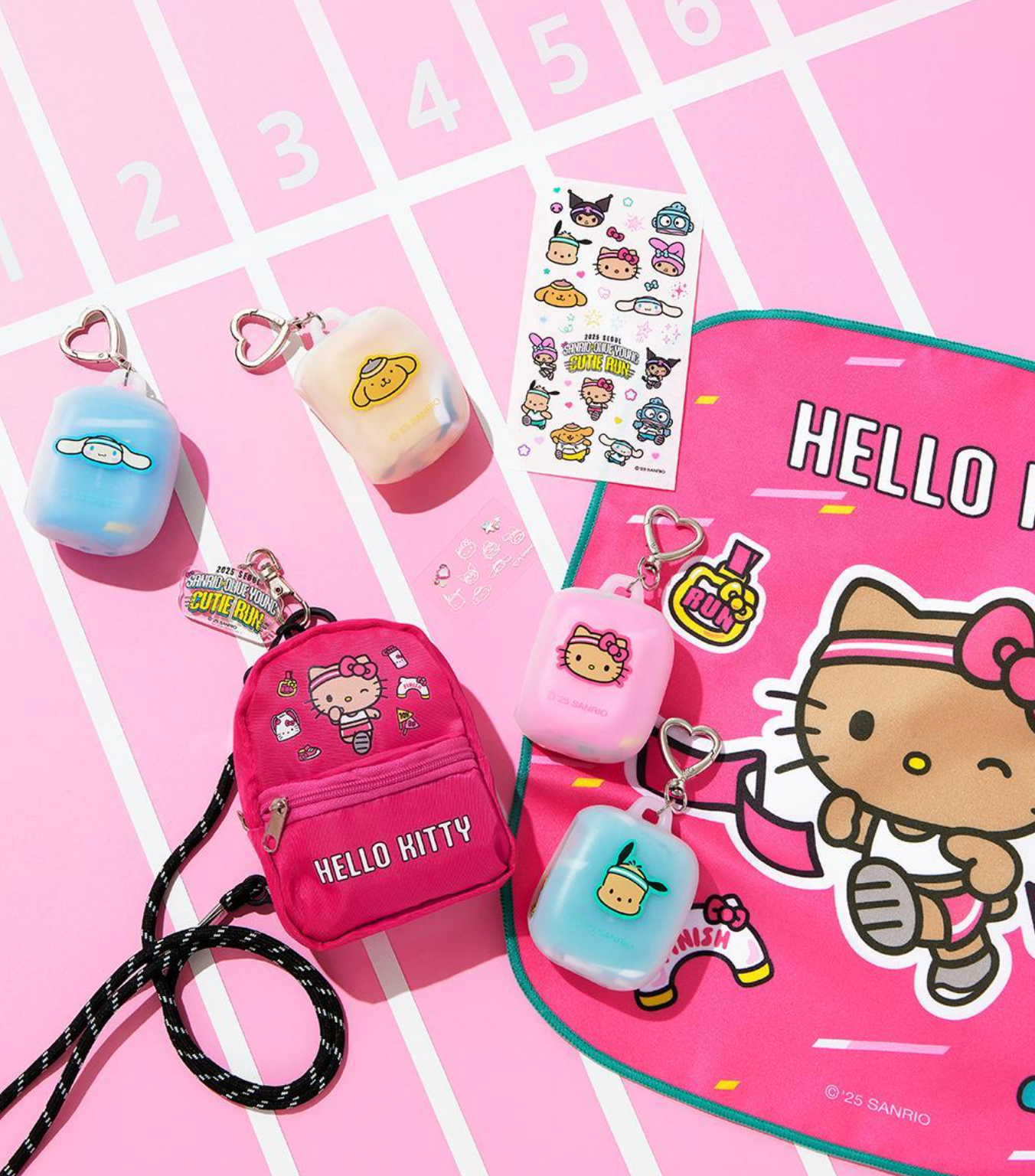 Sanrio x Olive Young ⚽️ 「Cutie Run」系列 💖 Kitty斜挎書包仔