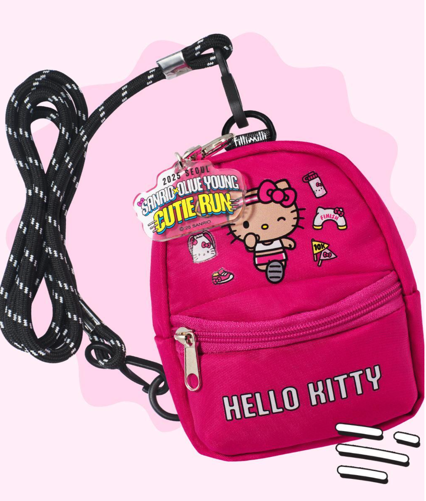 Sanrio x Olive Young ⚽️ 「Cutie Run」系列 💖 Kitty斜挎書包仔