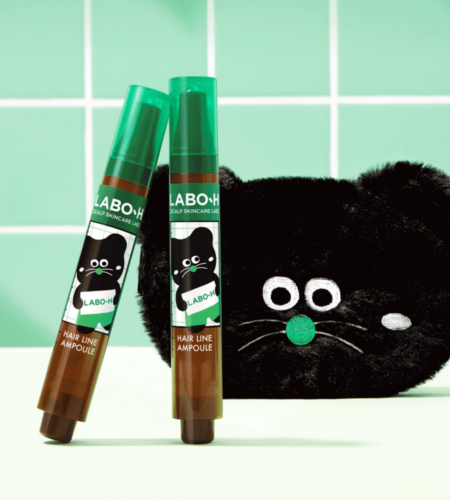 送小黑貓化妝包｜拯救髮際線！LABO H 🍀 益生菌生髮滾珠精華✨