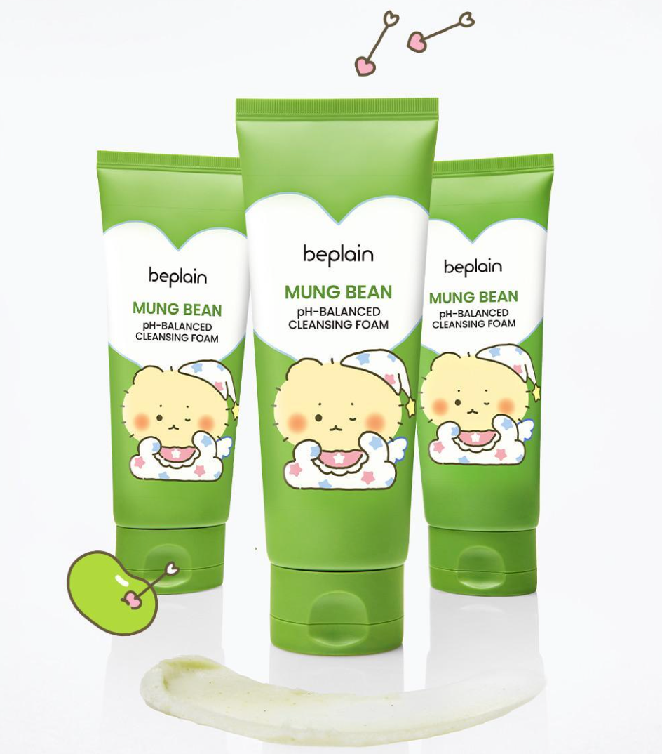 送土豆熊收納包｜Beplain 💚綠豆毛孔淨化溫和洗面乳✨