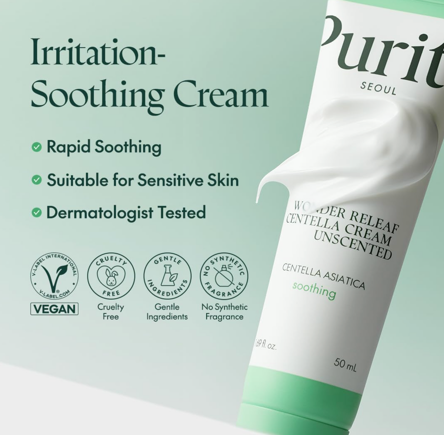 🌿Purito SEOUL 奇蹟積雪草無香面霜 50ml
