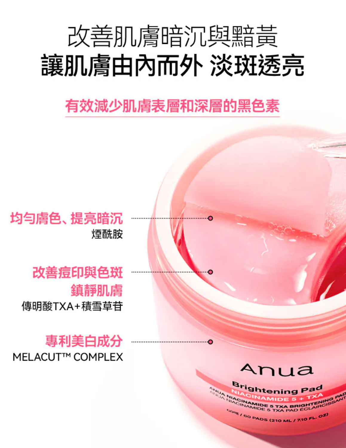 🌙 黑眼圈剋星｜ANUA 🌸 煙酰胺TXA活性去瑕疵美白棉片