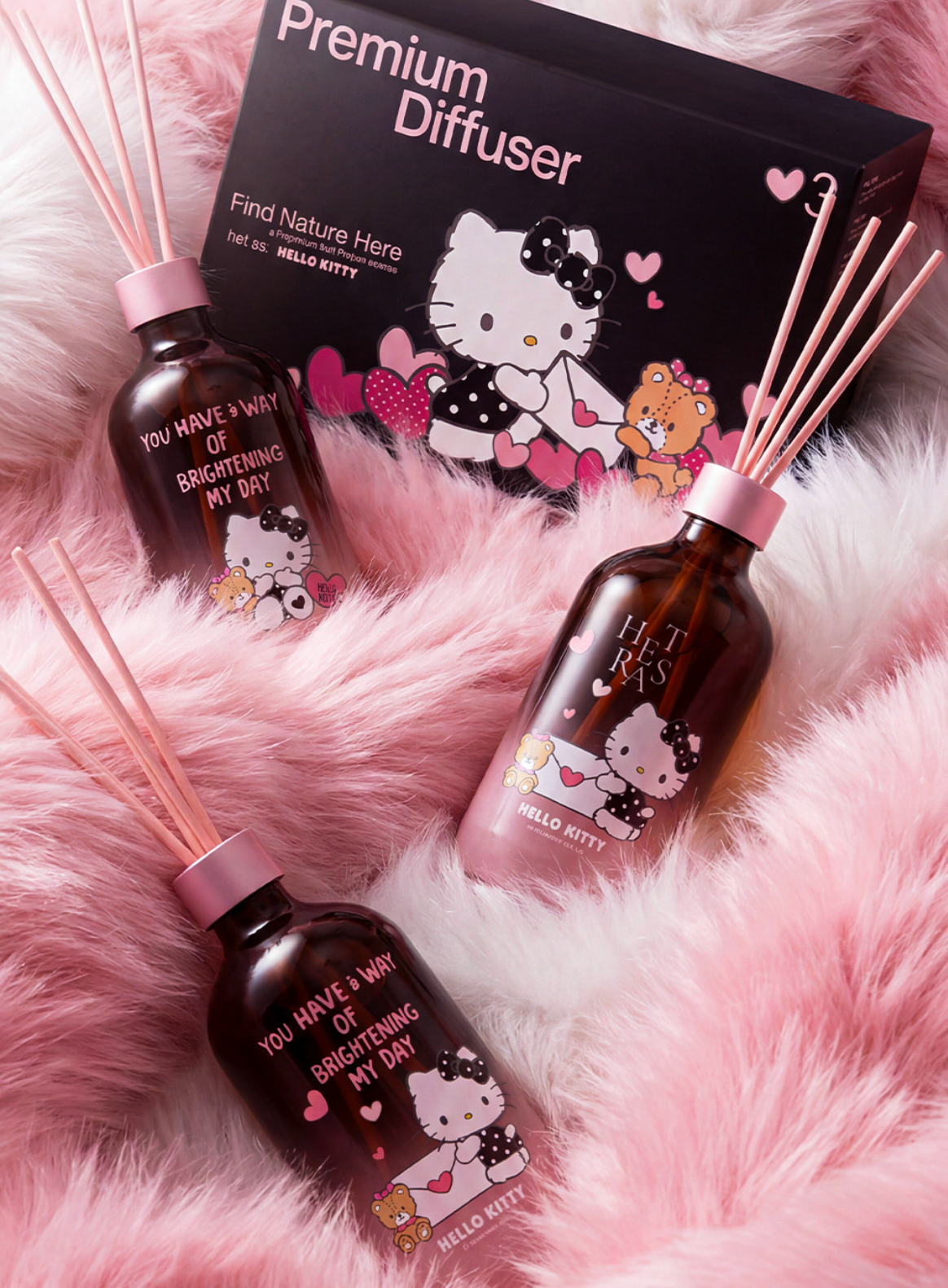 1套3支｜hetras x 🖤Hello Kitty ✨限定擴香瓶禮盒組