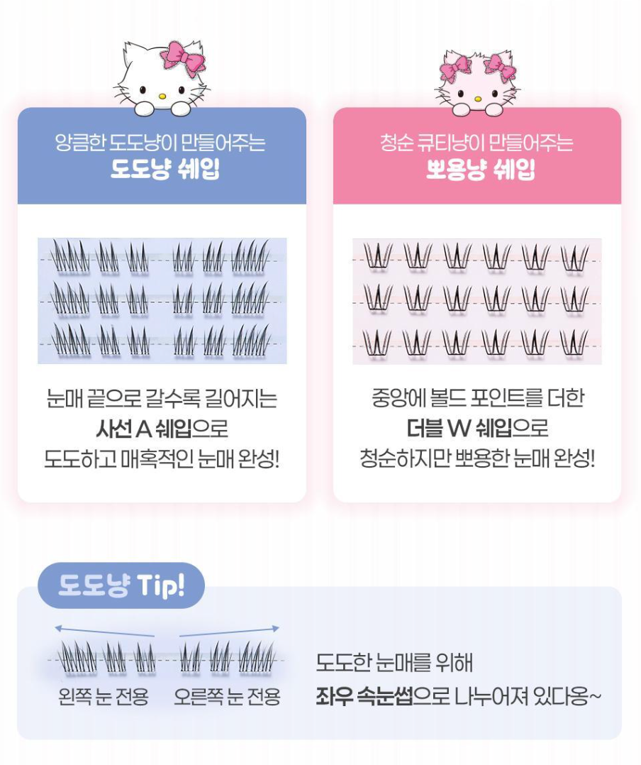 送夾仔｜Fillimilli X Hello Kitty 🎀  免膠水單搓款式分段假睫毛