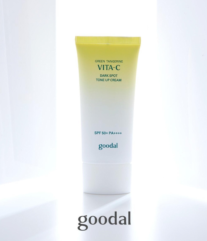 送精華+面霜💛Goodal 濟州青橘維C提亮防曬素顏霜 50ml✨
