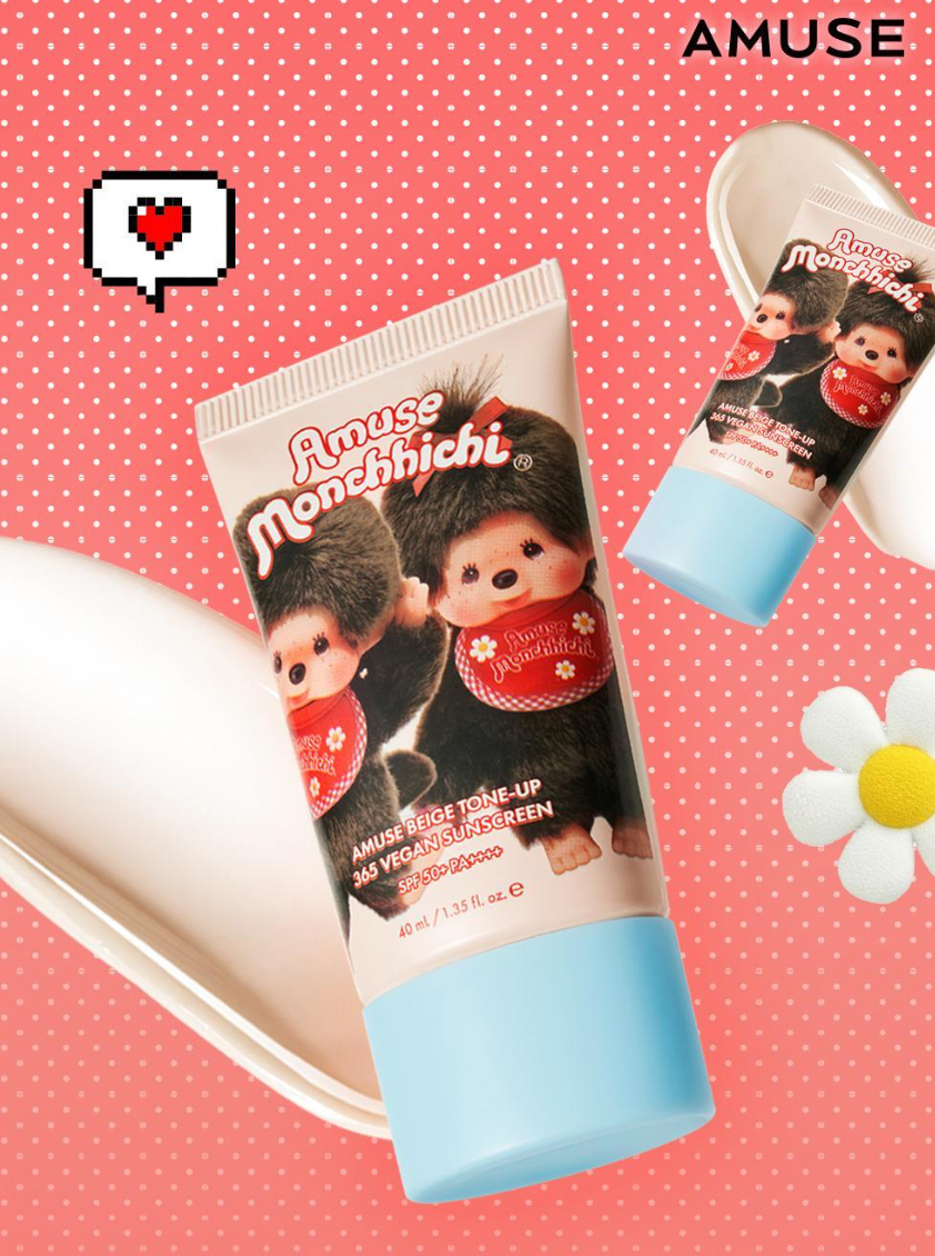 Amuse X Monchhichi 💖 365 純素提亮防曬霜