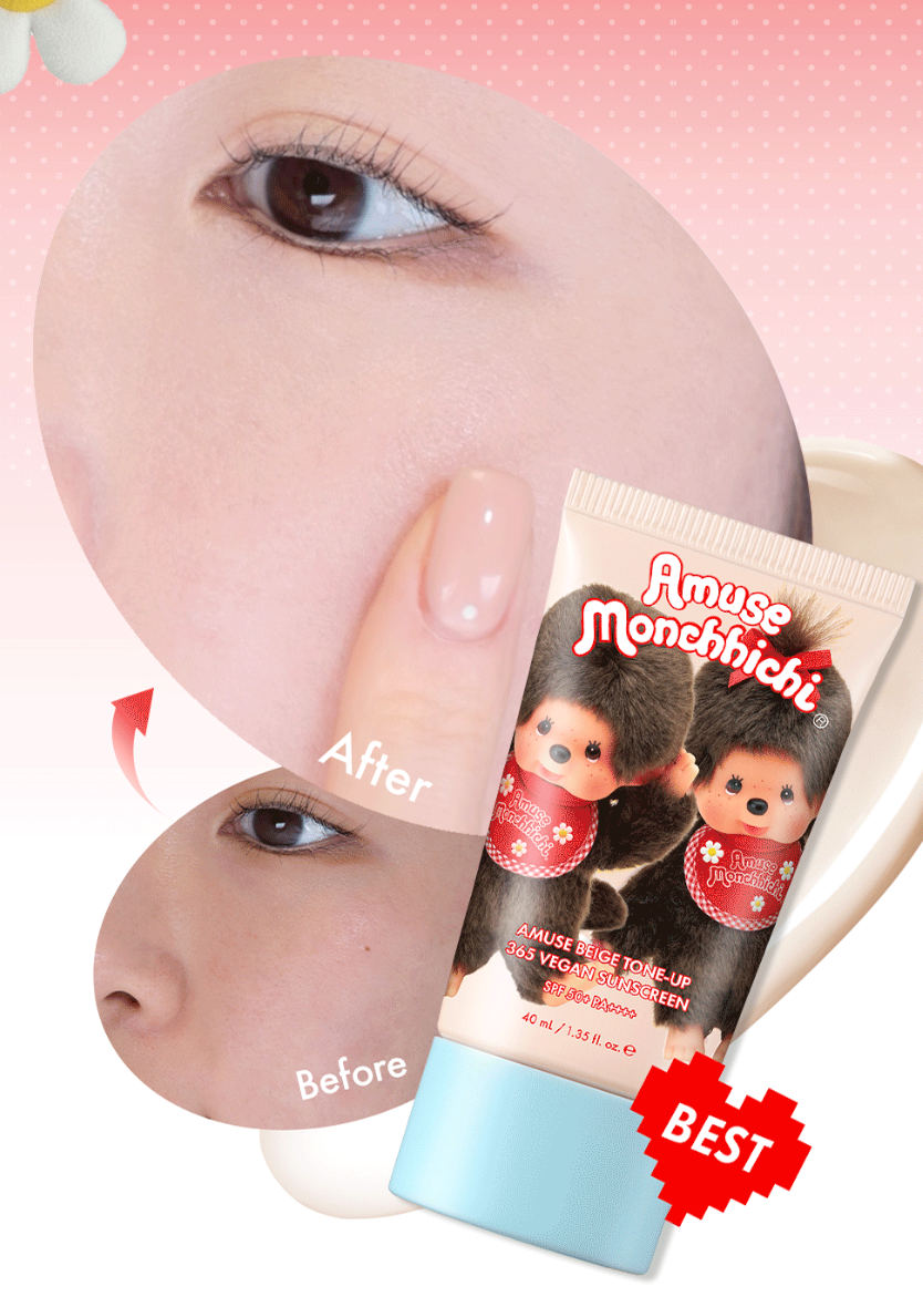 Amuse X Monchhichi 💖 365 純素提亮防曬霜