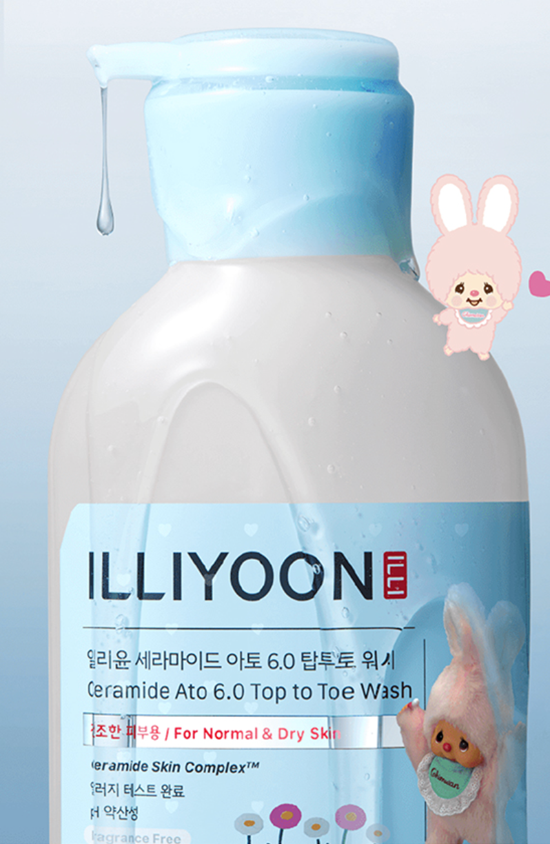🧴一瓶洗全身｜ILLIYOON X Monchhichi 💖 Ceramide Ato 6.0 Top To Toe Wash