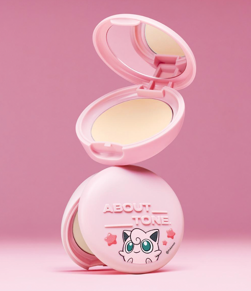 送粉撲｜AboutTone x Pokemon 🖤 柔霧遮瑕定妝粉餅