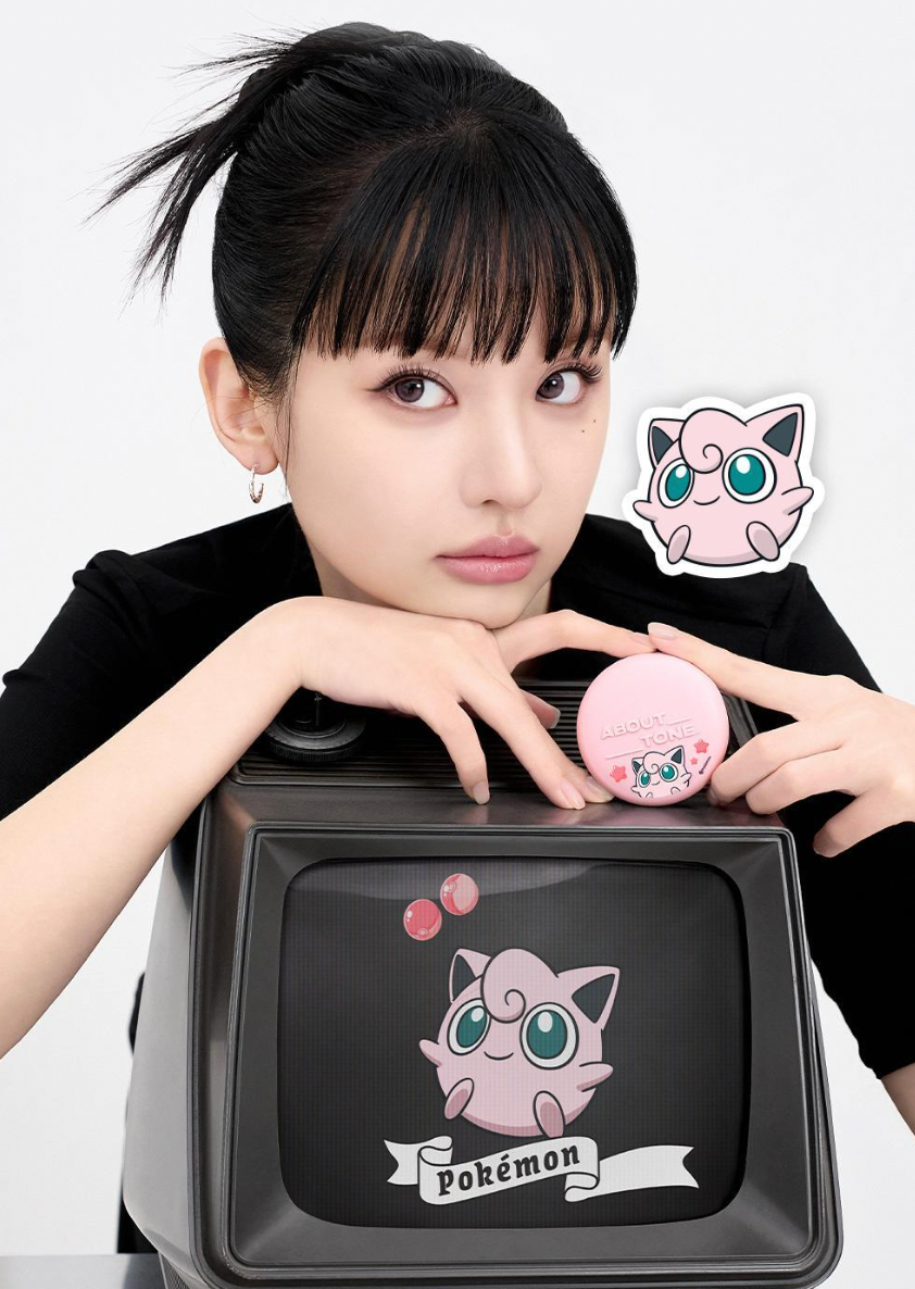 送粉撲｜AboutTone x Pokemon 🖤 柔霧遮瑕定妝粉餅