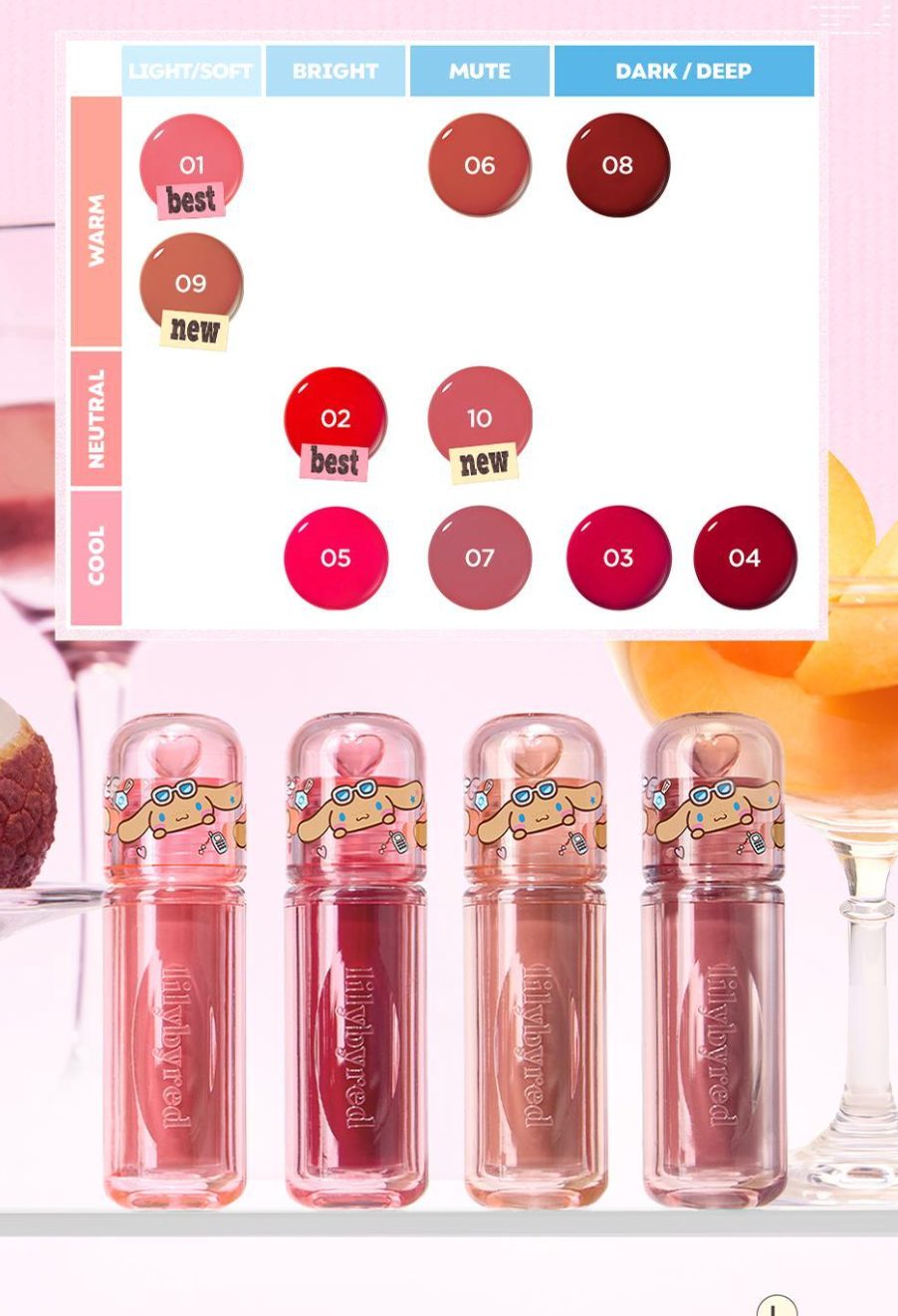送收納包｜Lilybyred x Sanrio 🍒 持久型水光染唇液
