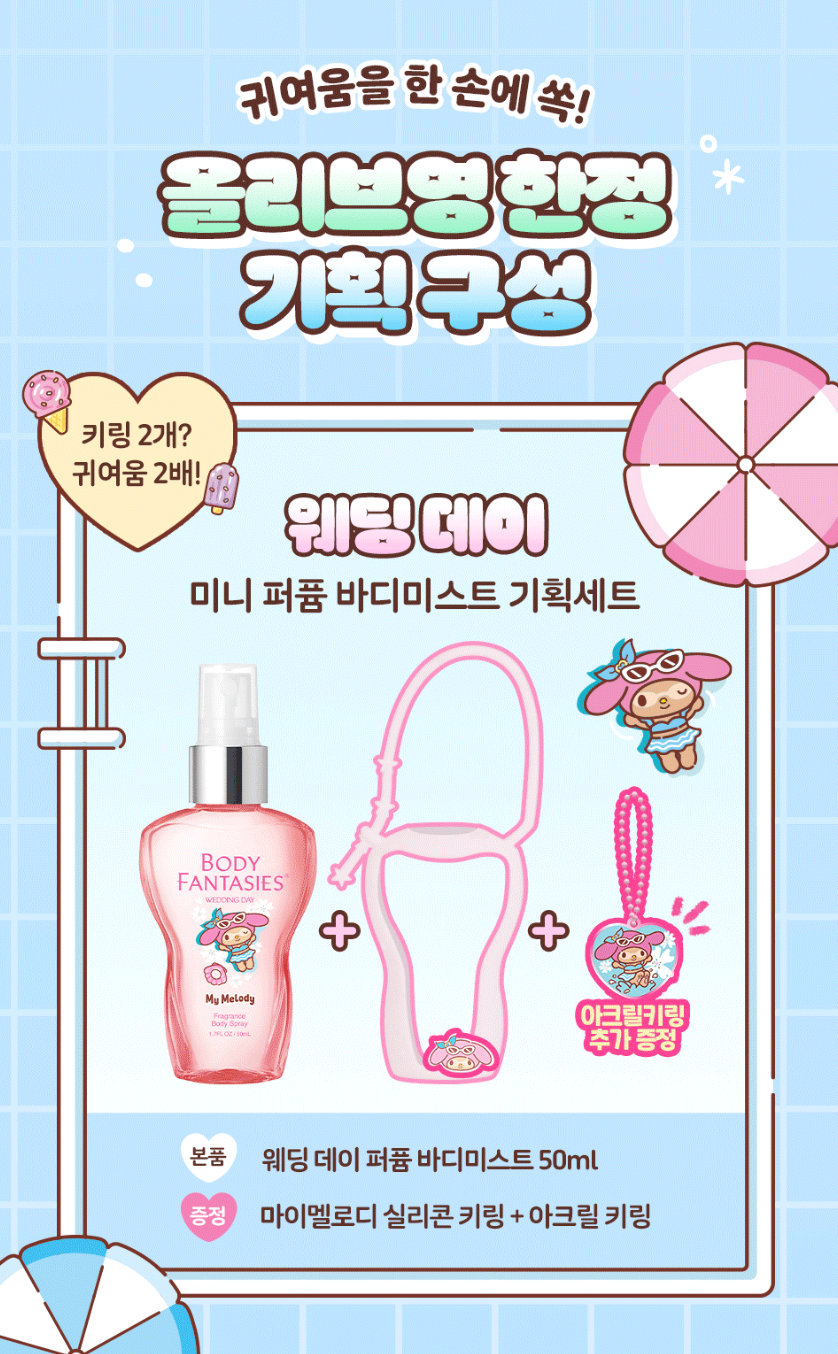 BODY FANTASIES x Sanrio 聯名 🎀🌸 迷你香水身體噴霧套裝