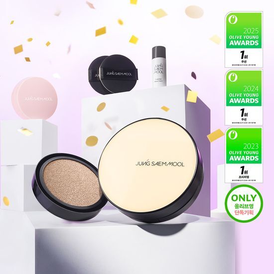 送高光+妝前｜JUNG SAEM MOOL 🤎 持久遮瑕裸膚氣墊 ✨冠軍🏆氣墊