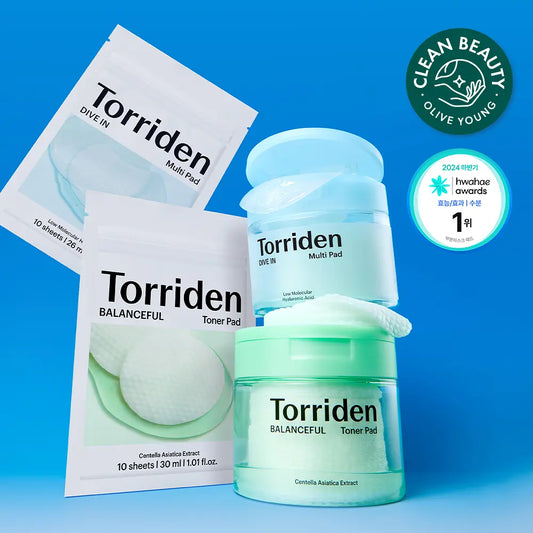 60片＋10片｜Torriden Dive-In 💙💚 修護爽膚棉片