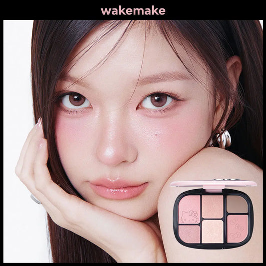 WakeMake x HelloKitty 💕6色多用途綜合盤｜胭脂・眼影・高光 3合1神盤