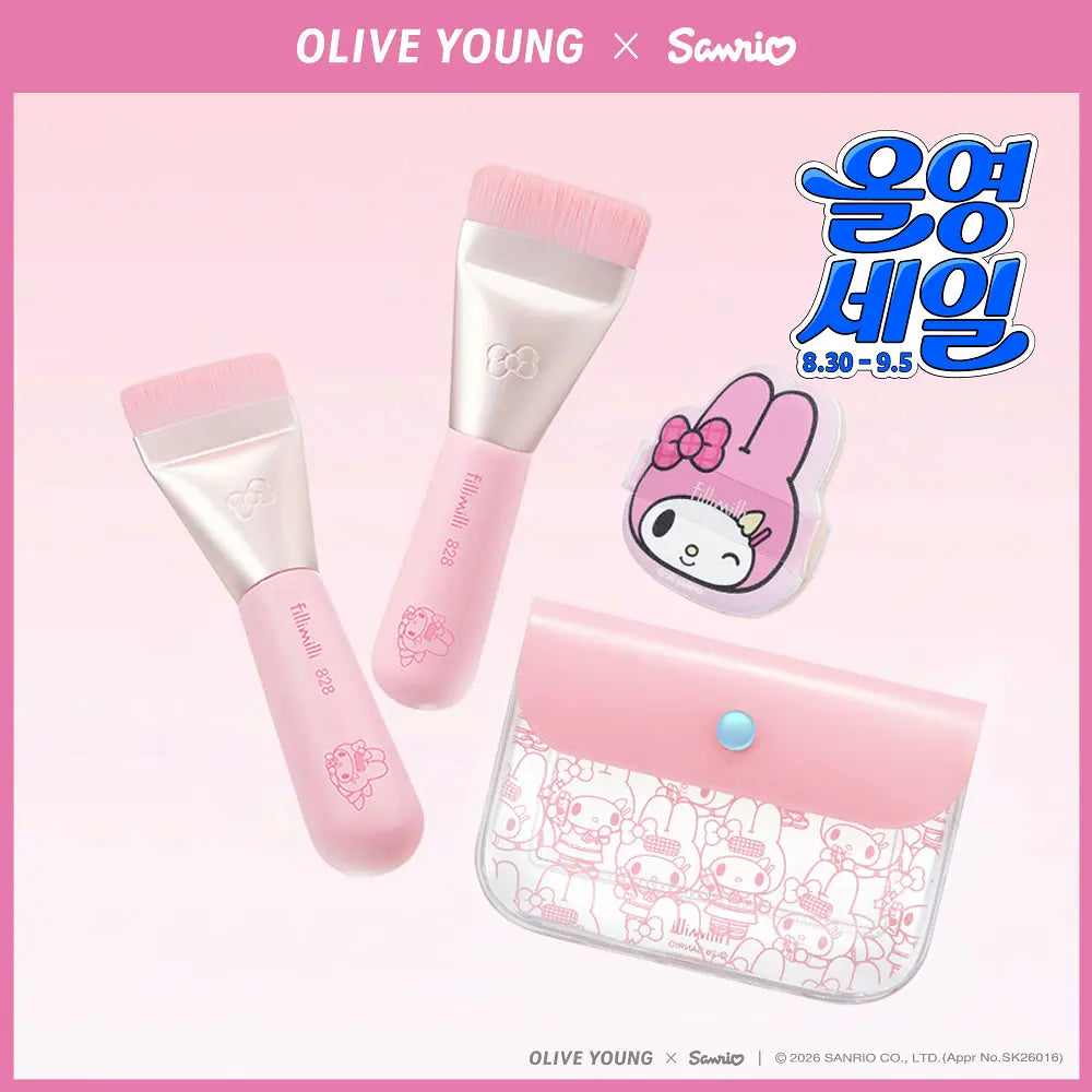 FILLIMILLI x Sanrio 🎀🖌️ 迷你一字粉底掃+粉撲SET