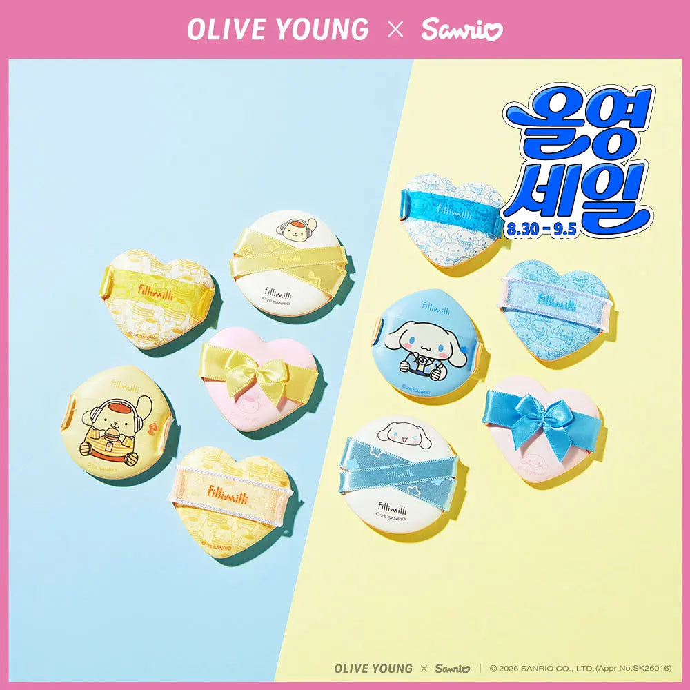 FILLIMILLI x Sanrio 🎀🧸 胖胖粉撲5個裝
