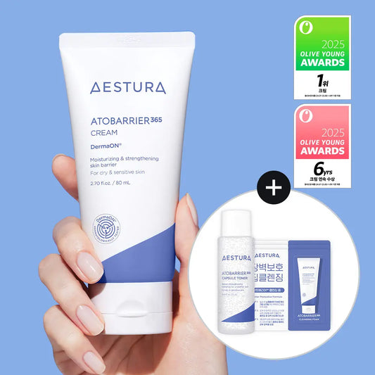 送toner 20ml+3ml安瓶 ｜Aestura 365 Cream 💙 屏障修復保濕霜🏆冠軍面霜