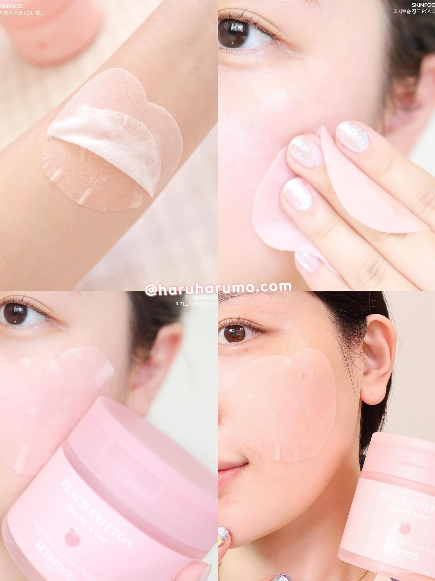 70+30片｜Skinsfood 🍑 維C桃棉絨雙面棉片✨