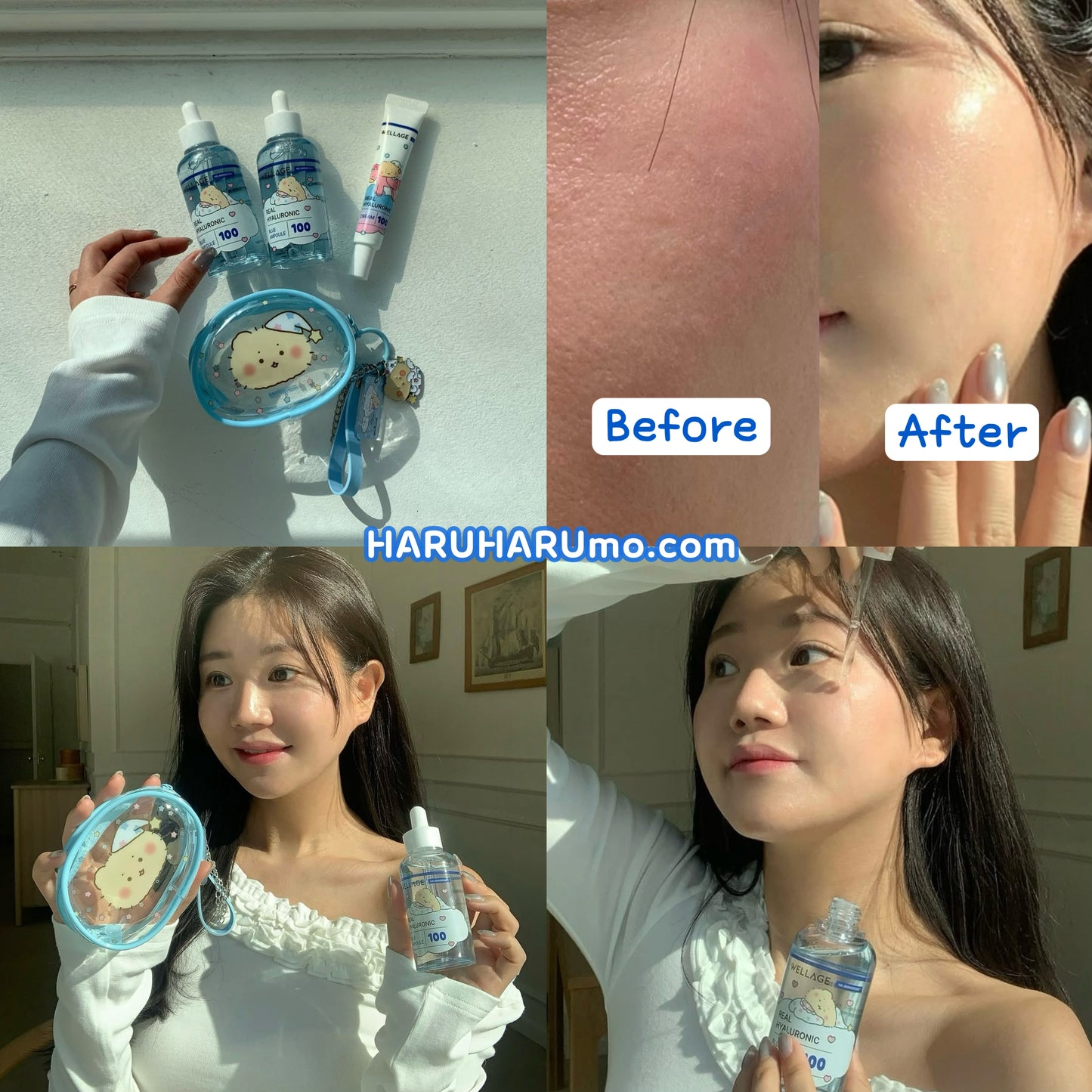 送化妝包+20ml面霜｜Wellagex土豆熊💙100%純透明質酸保濕精華