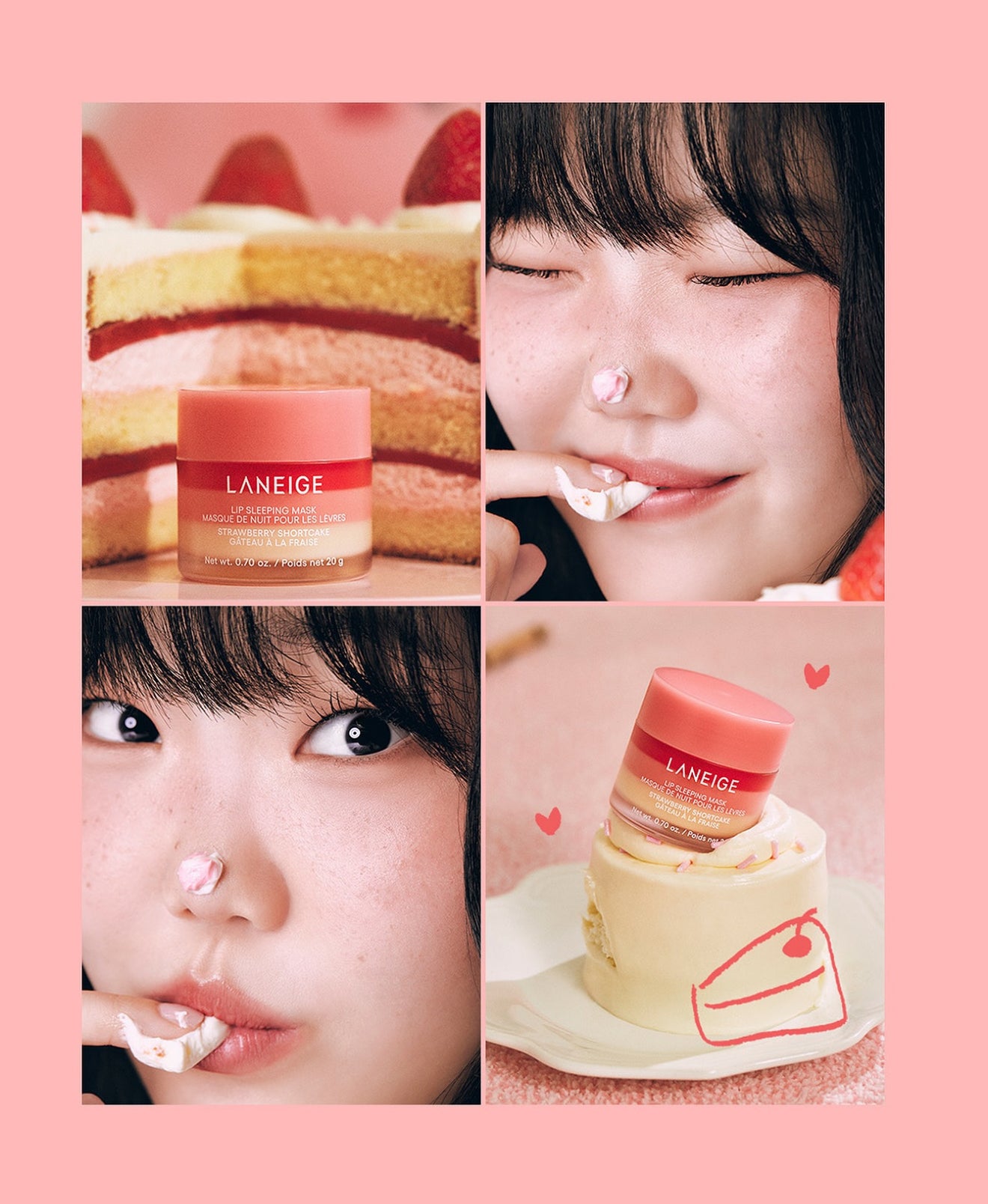 LANEIGE 🍓草莓蛋糕✨唇部睡眠面膜