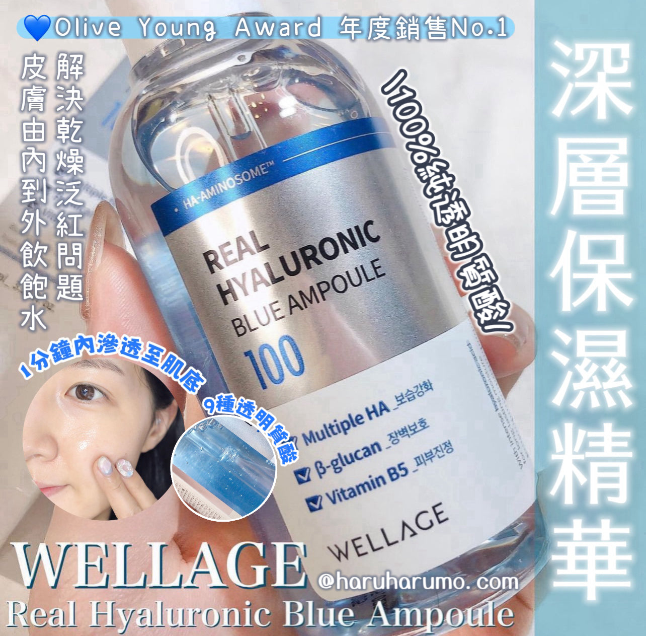 \1+1/ wellage 🐳 100%純透明質酸保濕精華 | 年度銷售No.1