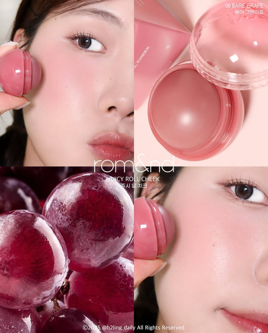 送高光霜｜ROMAND 🍧 Juicy Roll Cheek ✨ 水光腮紅波波