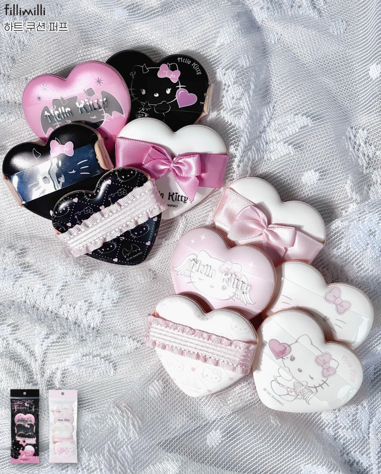Filimilli x Sanrio 💖 天使惡魔聯名 ✨ 愛心造型粉撲🎀