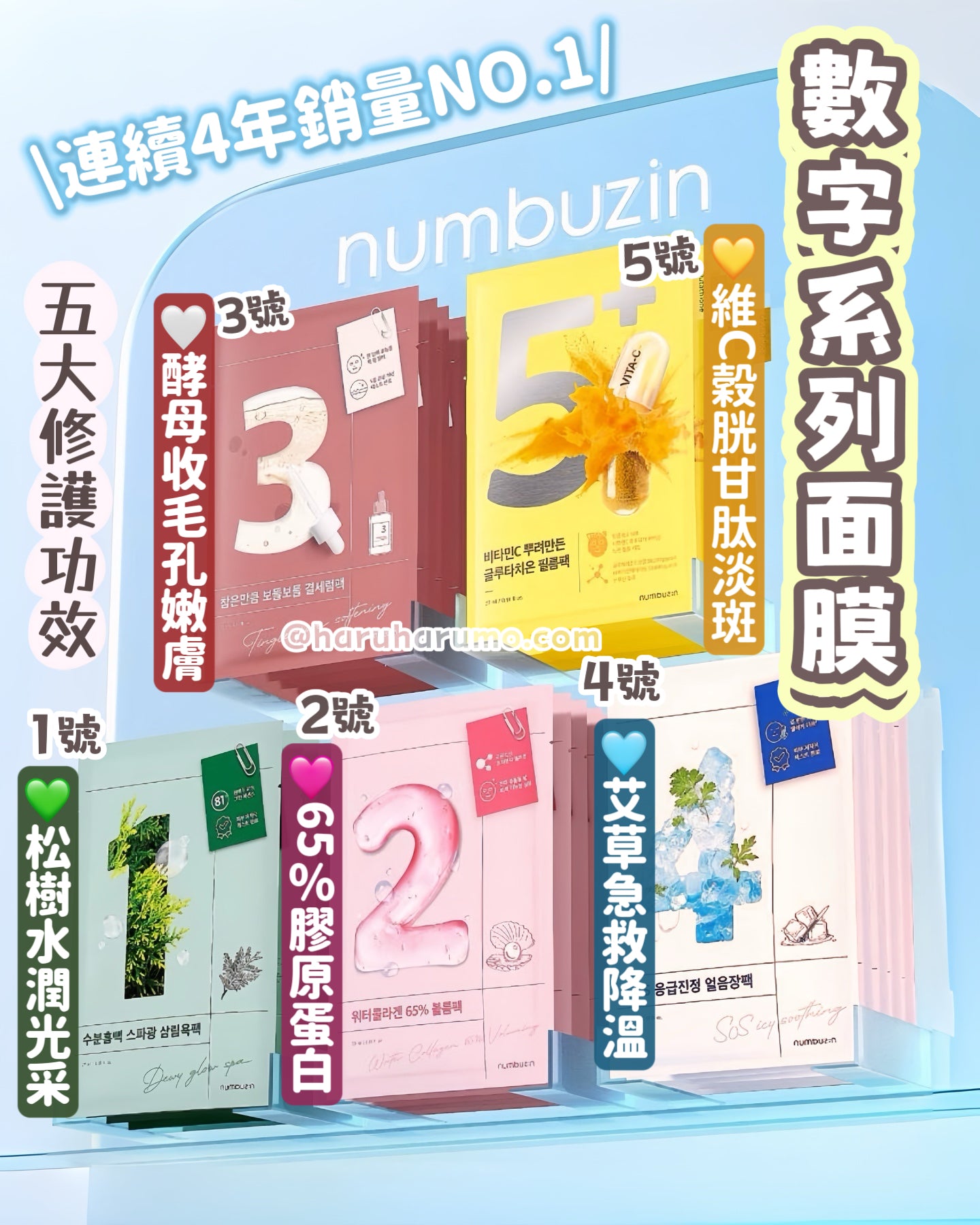 Numbuzin 💖數字系列面膜