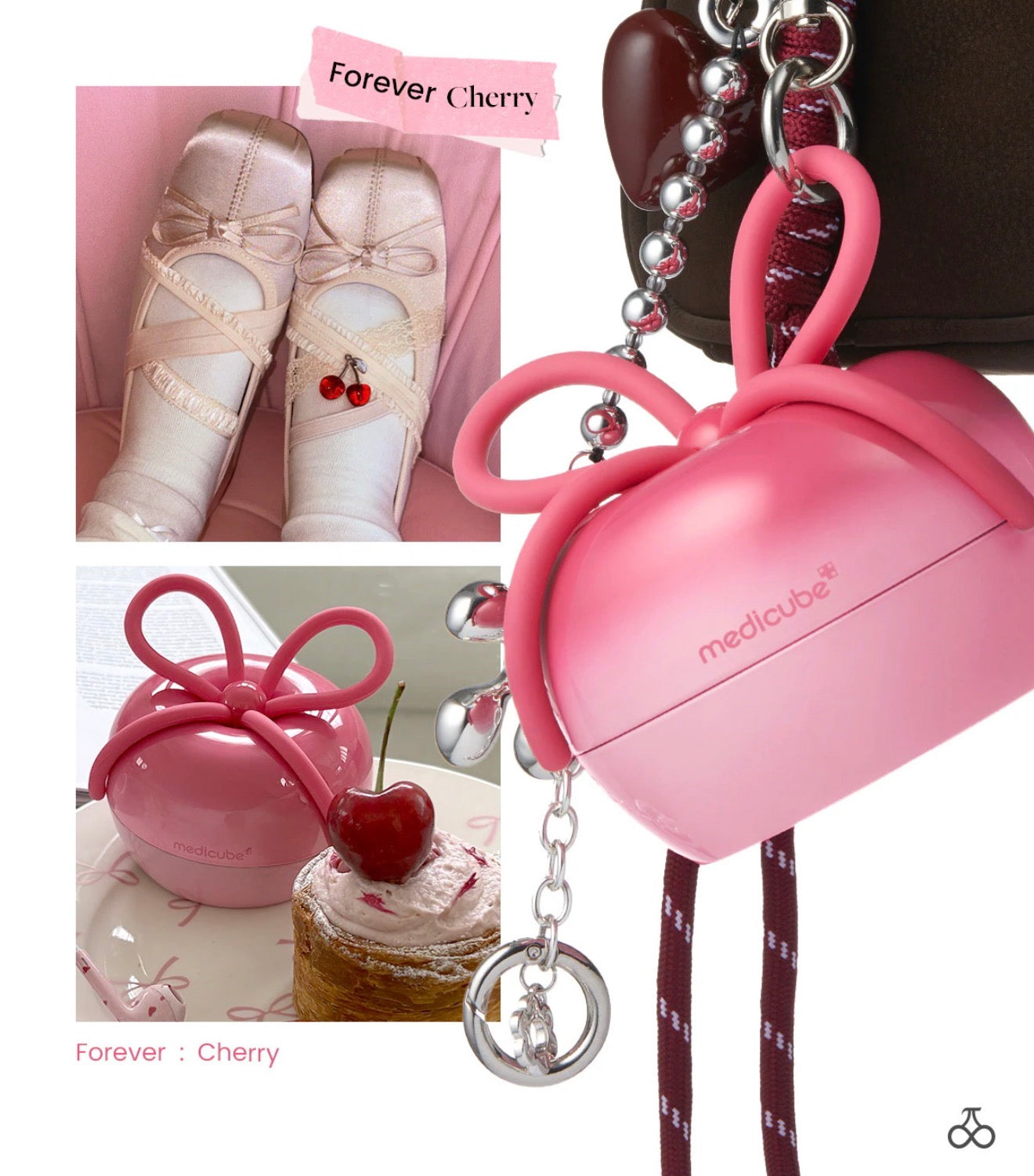 MEDICUBE x FOREVER:CHERRY🍒蝴蝶結櫻桃美髮亮澤梳🎀