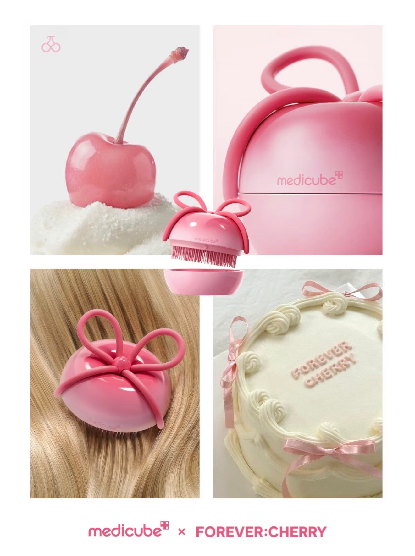 MEDICUBE x FOREVER:CHERRY🍒蝴蝶結櫻桃美髮亮澤梳🎀
