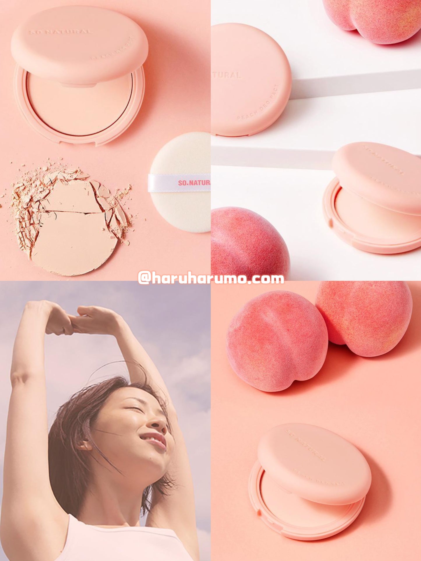 So Natural 🍑 腋下清爽美白提亮蜜桃香粉餅