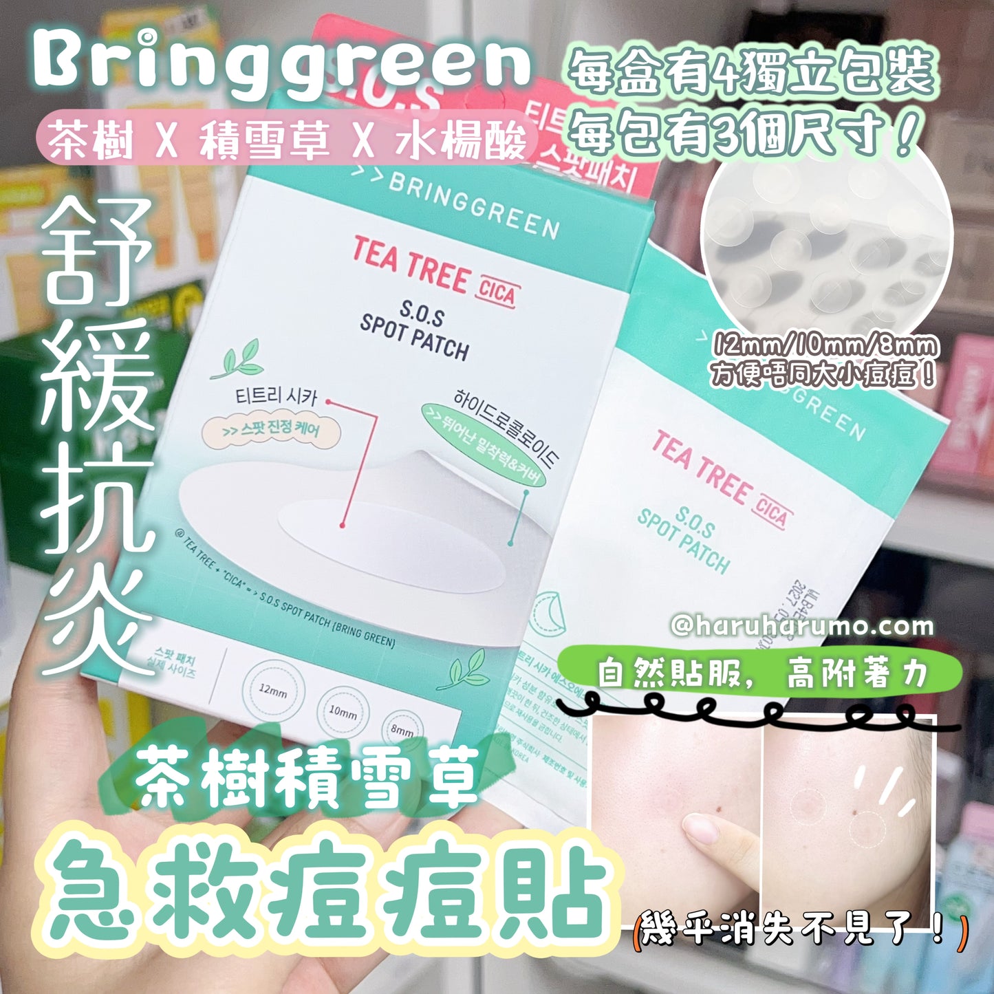 BRINGGREEN 🌿 茶樹積雪草急救痘痘貼 💫