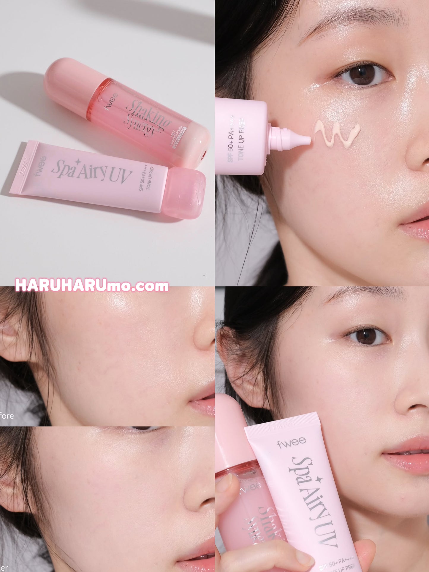 送mini定妝噴霧｜fwee 夏季限定🍑霧光底妝企劃套裝｜磨皮妝前乳